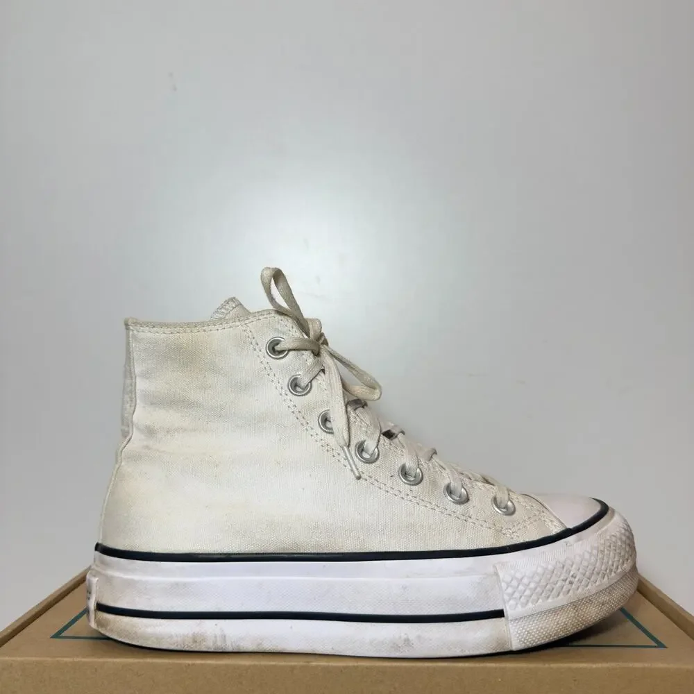Converse Chuck Taylor All Star Womens Size 6 White High Top Platform Sneakers